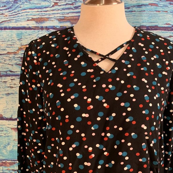 Ricki's Long Sleeved Polka Dot Blouse - Picture 5 of 7